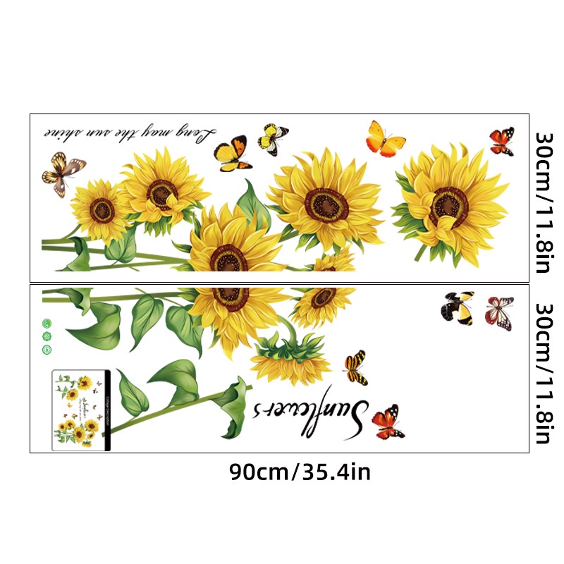 Decal Hoa hướng dương dán trang trí tường mẫu số 2 - AmyShop