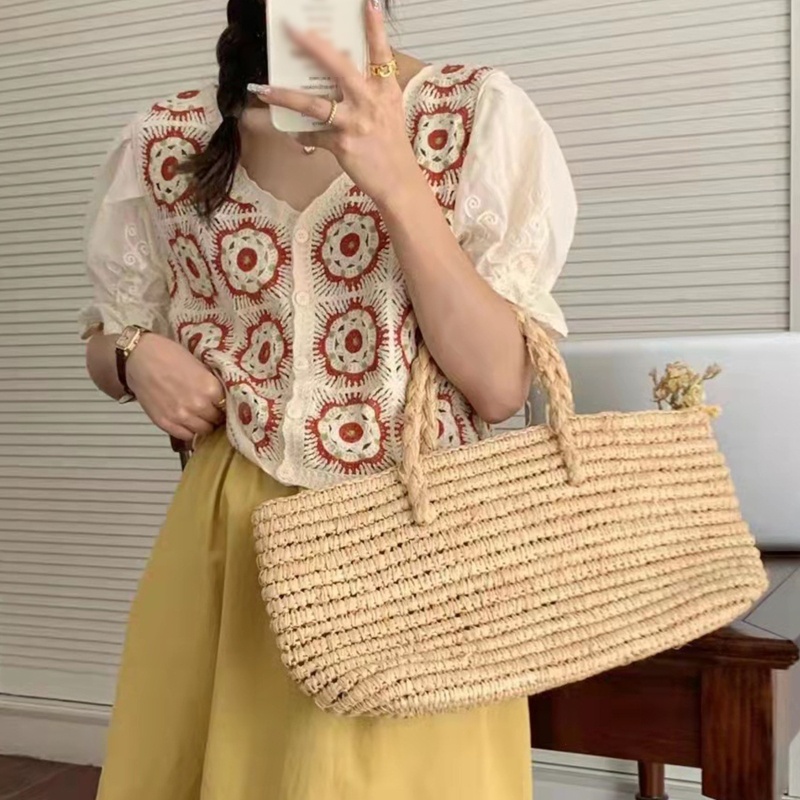 Brroa Áo Croptop Ngắn Tay Cổ Chữ V Họa Tiết Thêu Hoa Nhiều Màu Phong Cách Vintage Pháp Cho Nữ