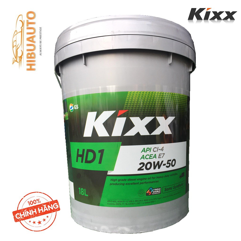 Dầu Nhờn Động Cơ Kixx HD1 CI-4 20W/50 – 18L Diesel Bán Tổng Hợp