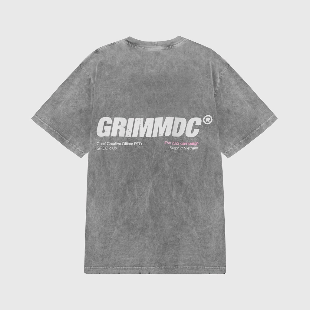 Grimm DC Áo Signature Destroyed collection | CCO PTD. tee // Grey