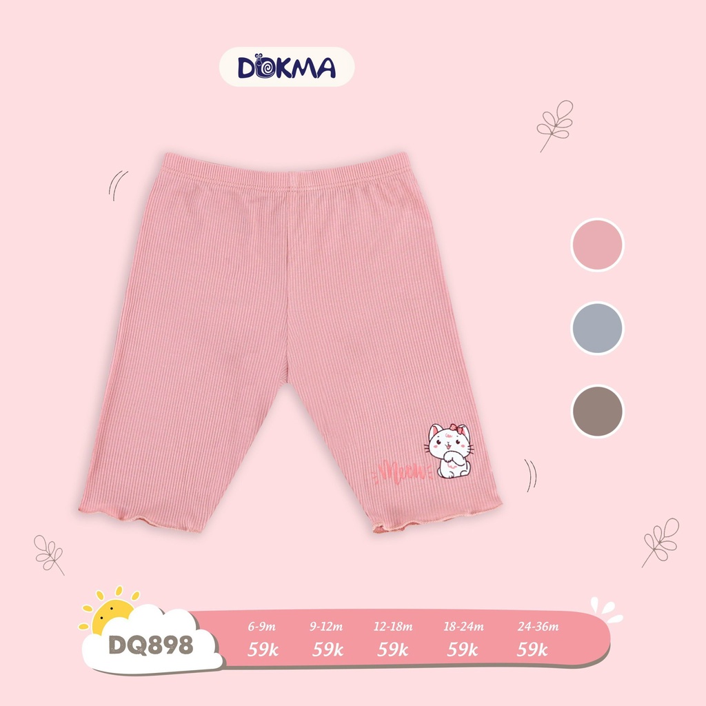 DQ898 Quần legging bé gái Dokma vải cotton tăm (9-36M)