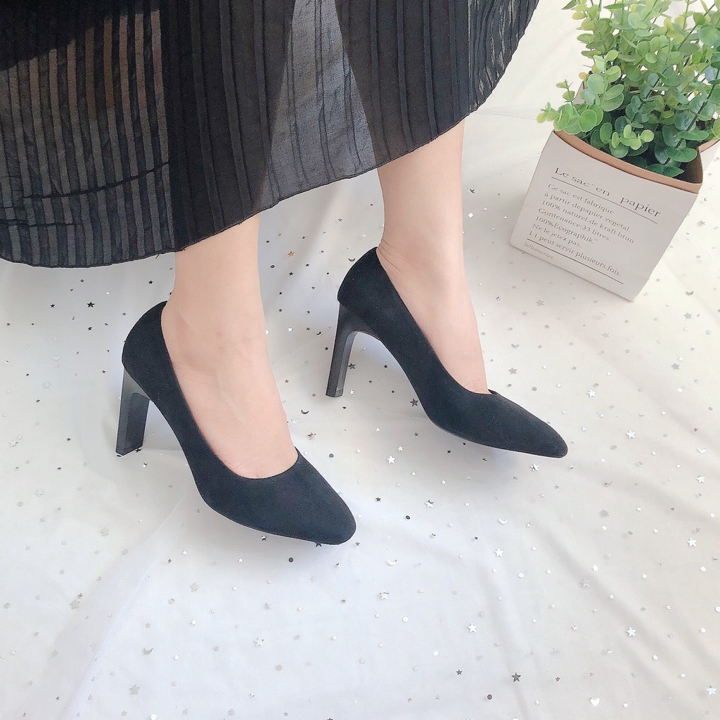 GIÀY CAO GÓT NỮ S O SHOES GÓT DẸT THỜI TRANG CAO 9 CM