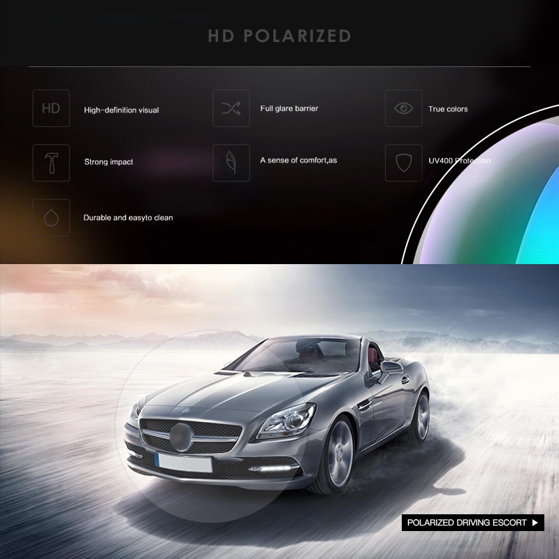 JN IMPRESSION  Kính râm phân cực nam dành cho người lái xe ô tô Kính nhìn ban đêm Chống lóa Gương phân cực chống bụi cho người đi xe đạp Kính râm lái xe