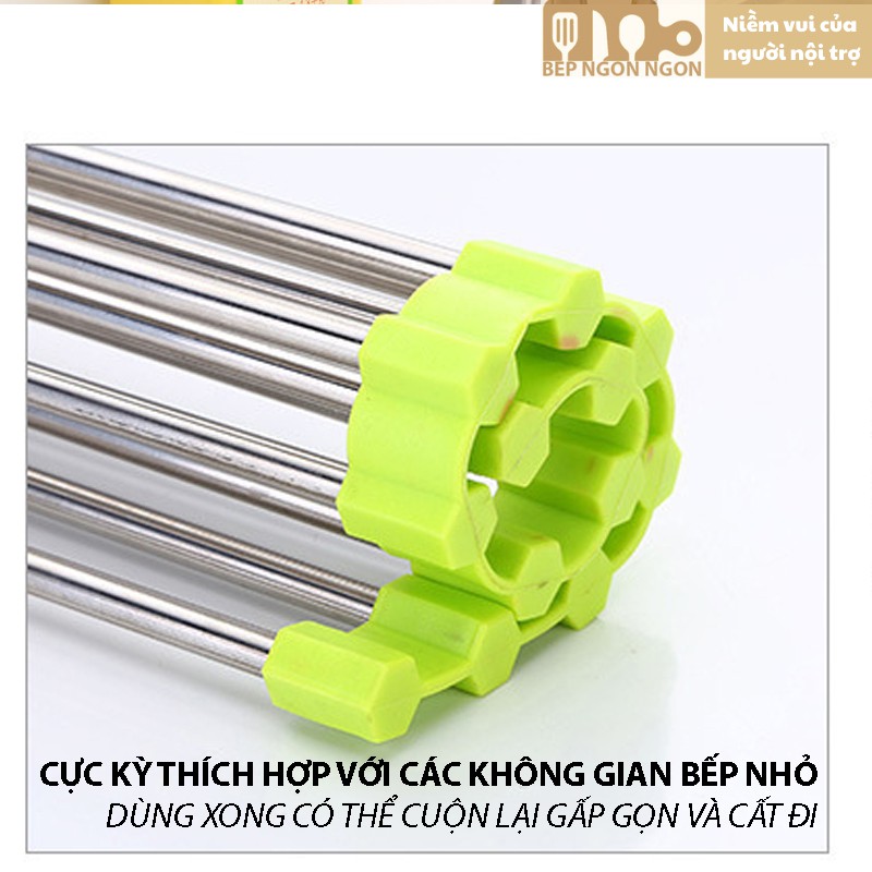 Giá để ráo nước cho bồn rửa chén inox gác bồn rửa bát đa năng_BEP NGON NGON