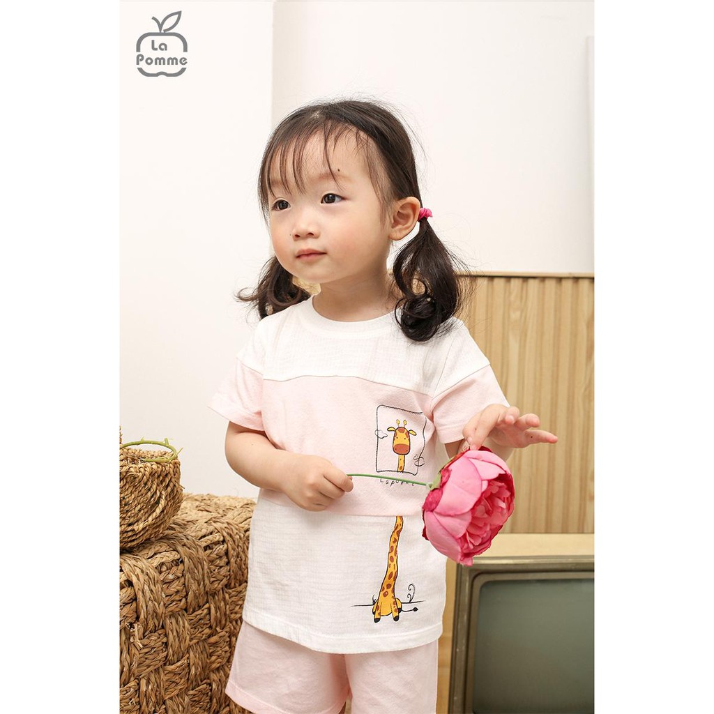 Bộ cộc tay cài vai hươu ngắm cửa sổ La Pomme SS187