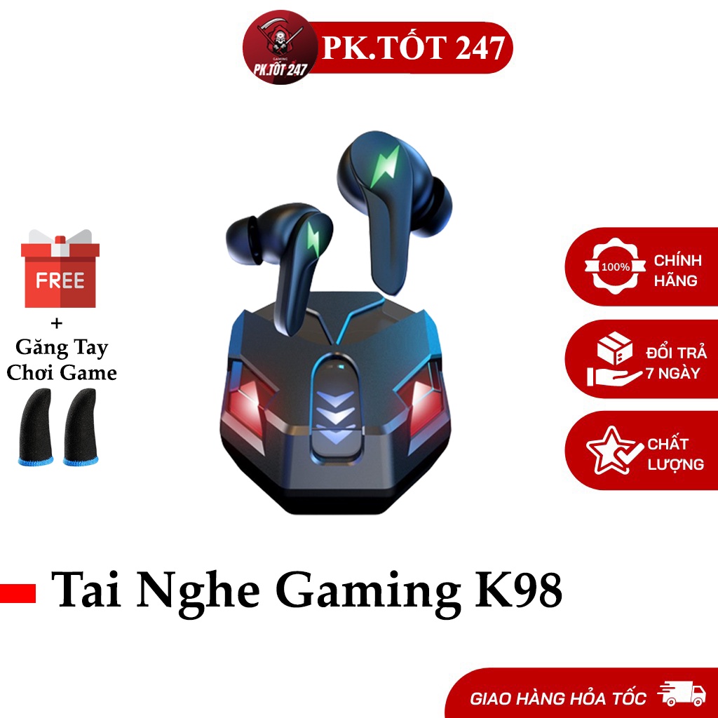 Tai Nghe Gaming Bluetooth K98, Tai Nghe Chơi Game Không Dây Độ Trễ Cực Thấp - Âm Thanh HD - Pin Trâu - Đàm Thoại 2 Tai