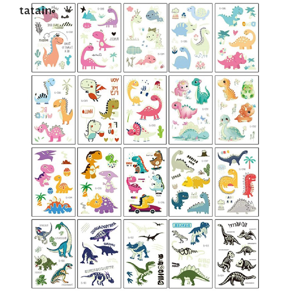 [TAT] Dinosaur Temporary Tattoo Sticker Fake Tatoo Flash Tatto Waterproof For Children CVX
