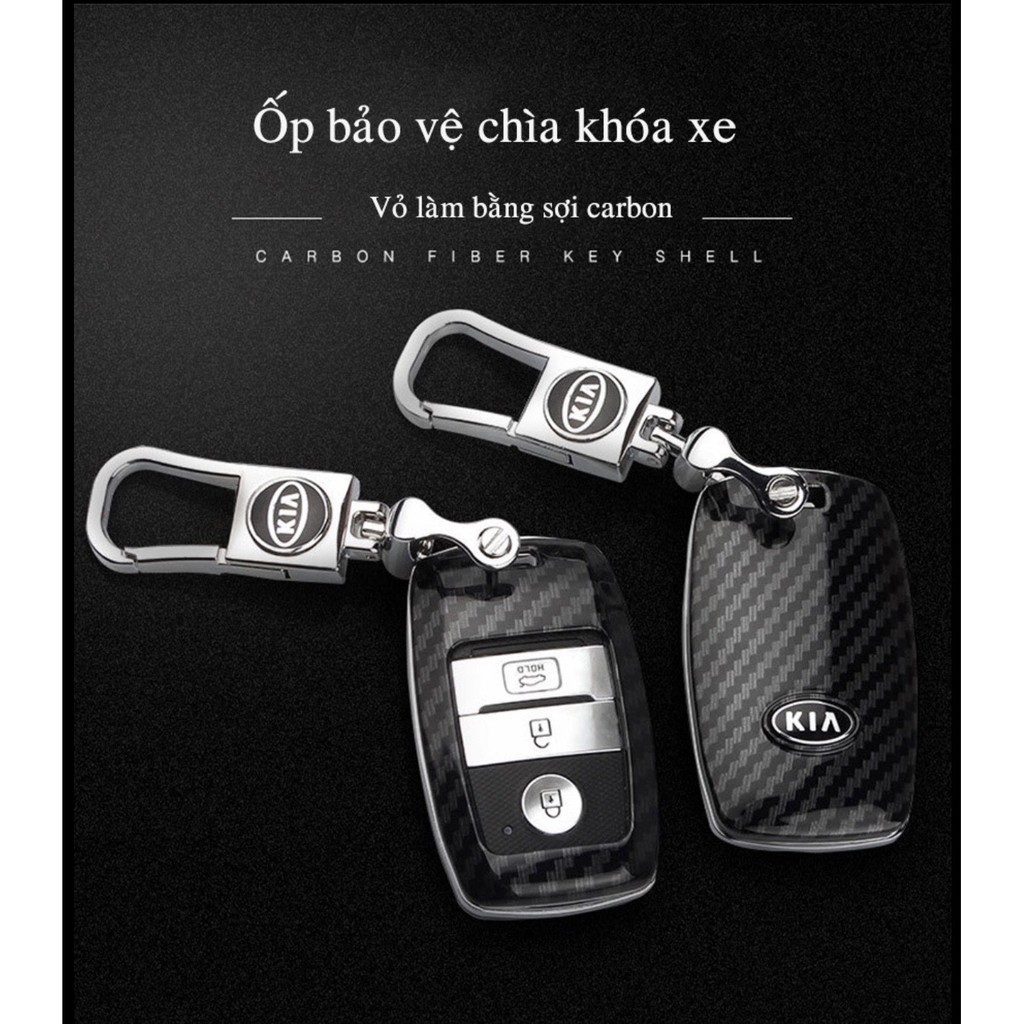 Ốp chìa khóa xe ô tô KIA carbon cao cấp , ốp chìa khóa màu đen, ốp chìa khóa sợi cacbon