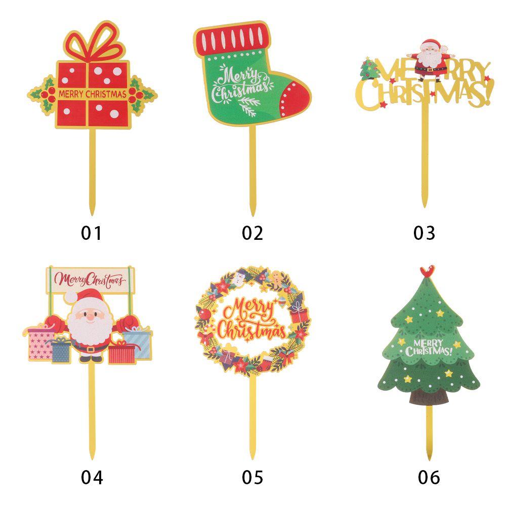 1 Que Cắm Trang Trí Bánh Kem Bằng Acrylic Phong Cách Giáng Sinh DIY