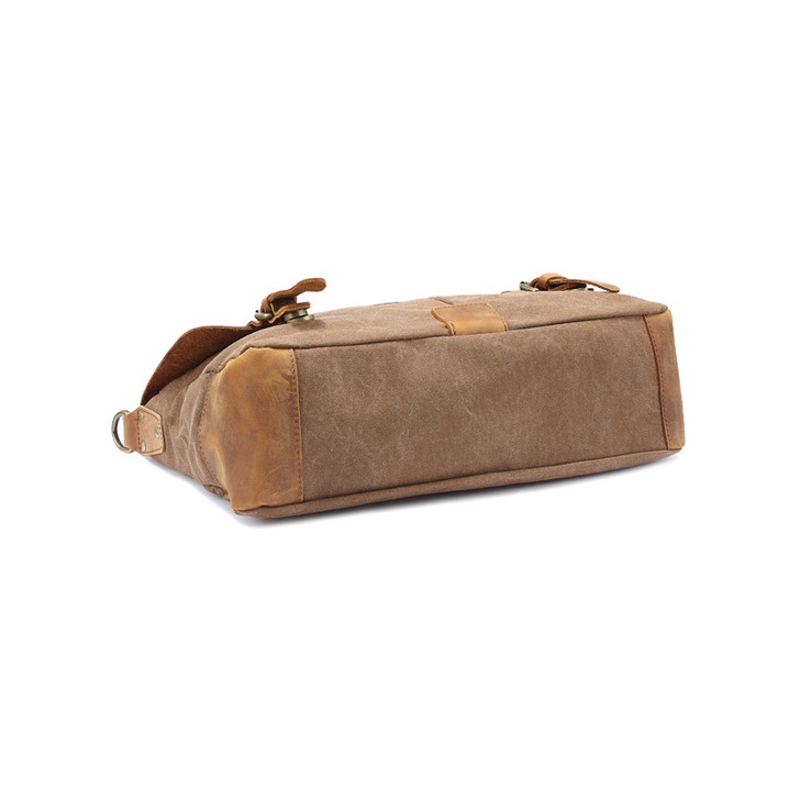 Cặp Đeo Vai Chất Liệu Da Bò Phối Canvas Và Da Bò Chất Lượng Cao Phong Cách Cổ Điển Dành Cho Nam 6807