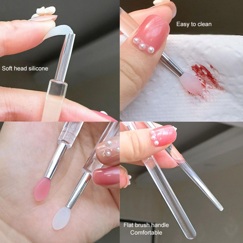 Cọ Tô Son Môi Bằng Silicone Loại Nhỏ Chống Bụi Bẩn Kèm Nắp Đậy C5K0