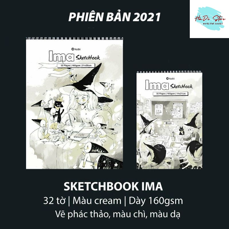 Sổ vẽ phác thảo NABII IMA SKETCHBOOK A4/A5 160GSM 32sheets (Mã SP:NB-S-ImaSketchA4/A5)