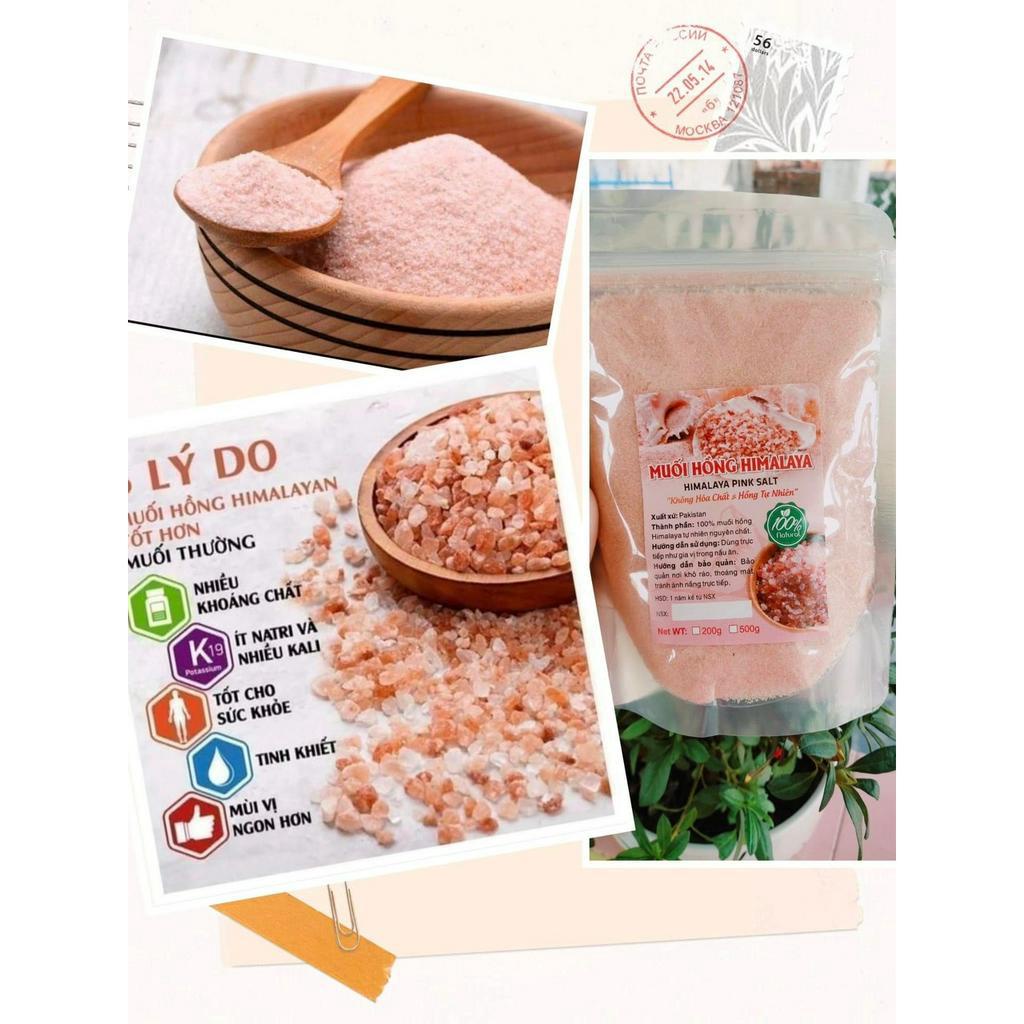 1kg [Muối hồng Himalaya] Hạt mịn nấu ăn, nấu sữa, làm bánh, làm đẹp...