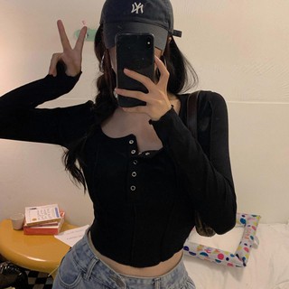  Áo croptop nữ tay dài bigsize 55-90kg kimfashion,áo thun croptop bigsize mùa hè Hàn Quốc ATTD02 