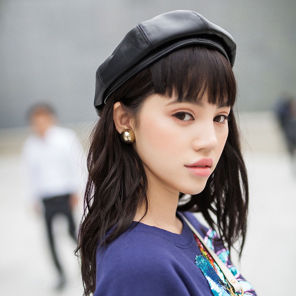 Mũ nồi da nâu beret bere CÓ CLIP màu nâu đen bò
