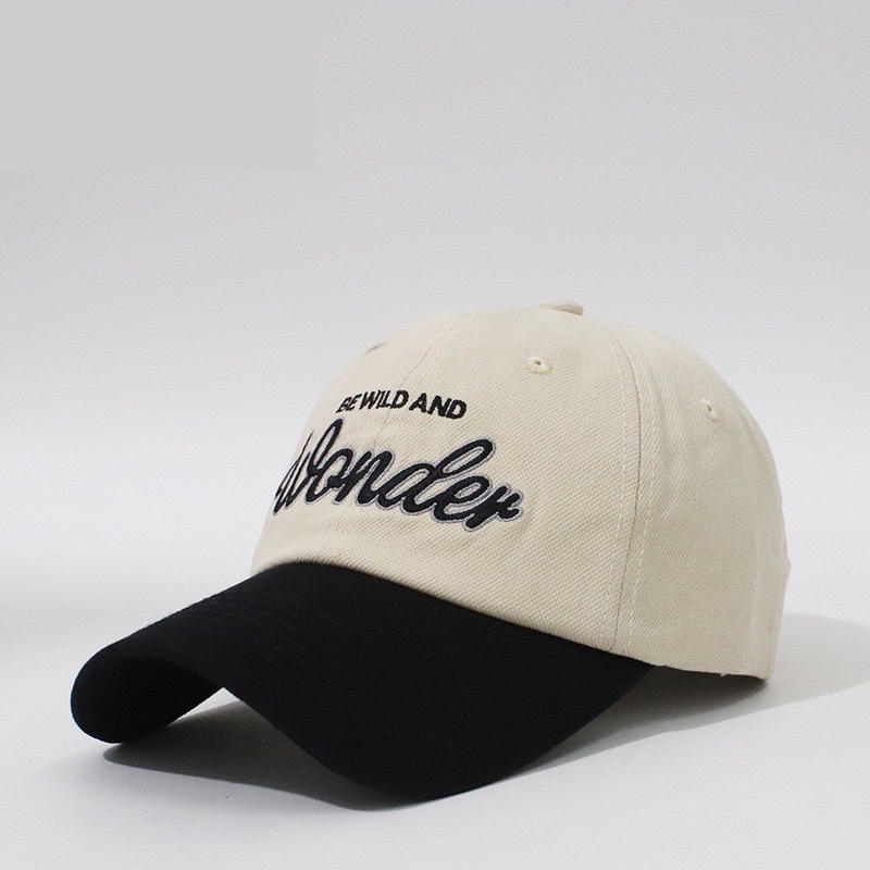 Mũ Lưỡi Trai Nón Kết Nhung Cao Cấp Phối Màu Thêu Chữ Wonder 491 Phong Cách Ulzzang Form Unisex Nam Nữ - Hazo