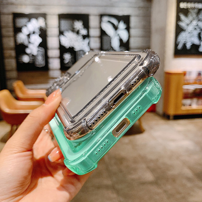 Ốp Điện Thoại Silicon Có Túi Khí Đựng Thẻ Xiaomi Redmi Note 11 10 9 Pro 11S 10S 9S 9A 9C NFC Poco X3 M2 M3 Xiomi Mi 11 Lite Pro