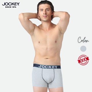 Quần Lót Nam Jockey Trunk Boxer Bản To Thun Cotton Bamboo Thoáng Mát Mềm Mịn Màu Xám - JUMB0418