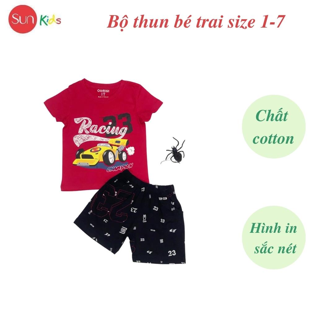 Đồ bộ bé trai, đồ bộ trẻ em chất thun cotton, size 1-7 tuổi, có nhiều màu - SUNKIDS