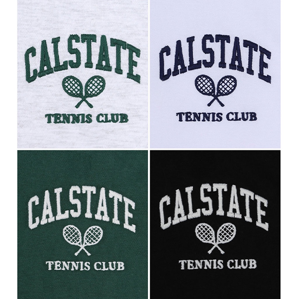 Áo thun WHO.A.U WHRAC2402U thêu chữ CALSTATE Tennis Club thời trang