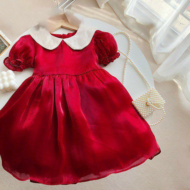 VÁY TƠ ĐỎ BÉ CỔ SEN MÀU BE CHO BÉ GÁI