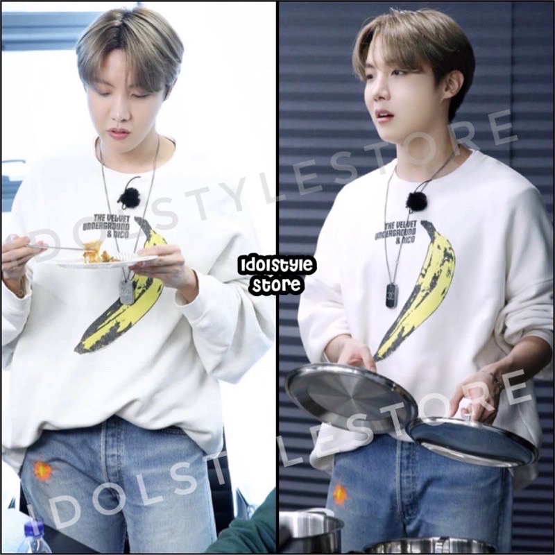 (Quà tặng kèm card idol)áo nỉ mũ chuối như J Hope và Jimin BTS , Rose Rosé Blackpink