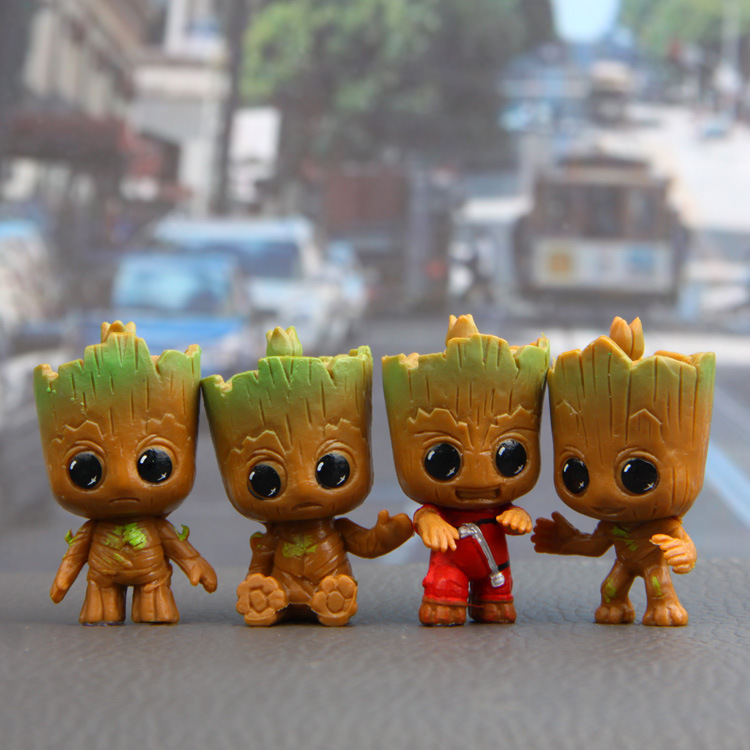 Set 4 mô hình nhân vật Groot trong Guardians Of The Galaxy thiết kế độc đáo