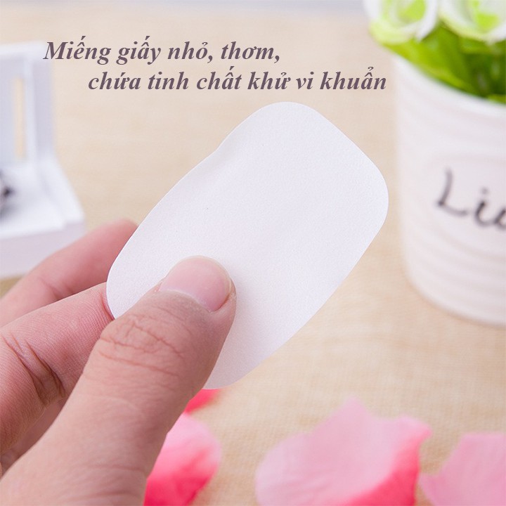 HỘP [30 Tờ] XÀ PHÒNG GIẤY RỬA TAY BỎ TÚI HÌNH GẤU NHỎ GỌN TIỆN LỢI 00278