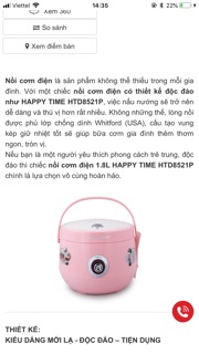 Nồi cơm điện 1.8L HAPPY TIME HTD8521P
