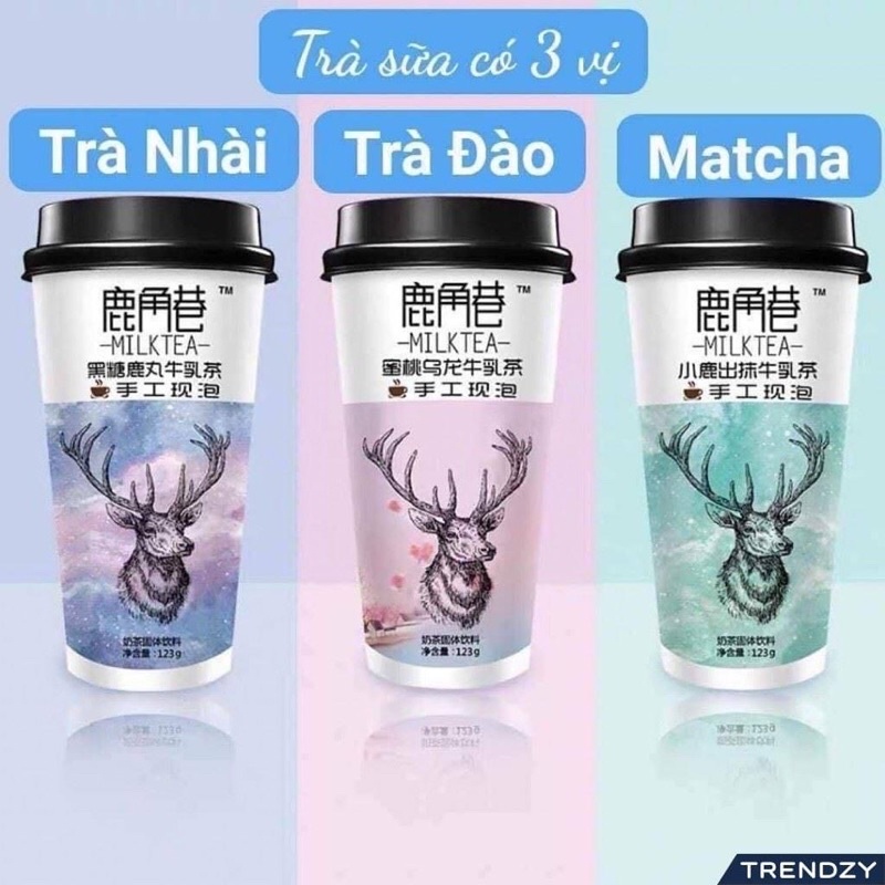 TRÀ SỮA TỰ PHA Lujiaoxiang LY GIẤY 123Gram