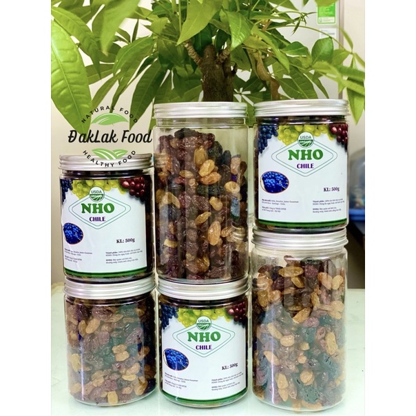 [HCM] Nho khô không hạt 3 màu Size đẹp 500gr