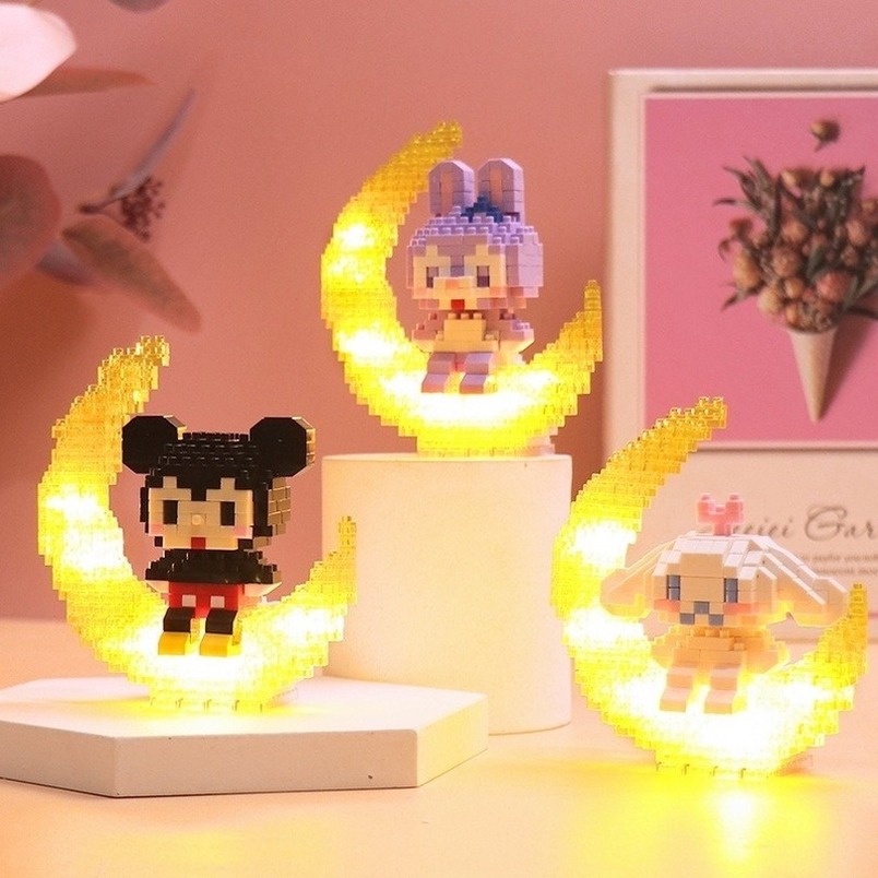 DISNEY Bộ Đồ Chơi Lắp Ráp Hình Chuột Mickey Minnie 3D Bằng Nano Kích Thước Nhỏ Diy Dành Cho Trẻ Em