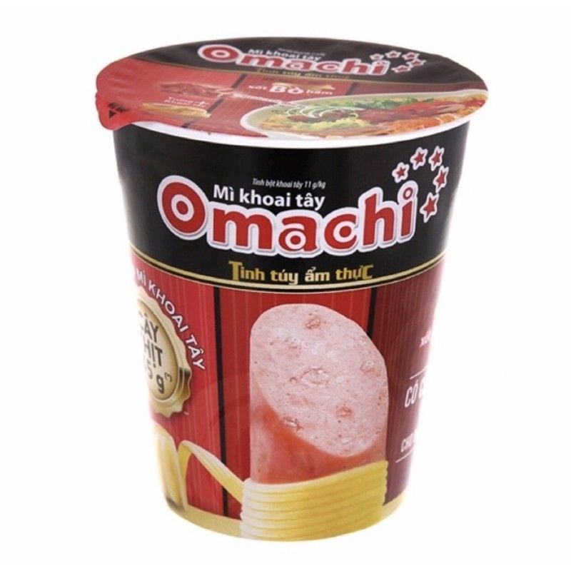 Mì Omachi Ly Có Xúc Xích Thịt Thật
