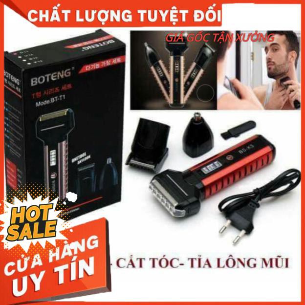 [BH 6 tháng] Tông đơ cắt tóc máy cạo râu tỉa lông mũi Boteng 3in1