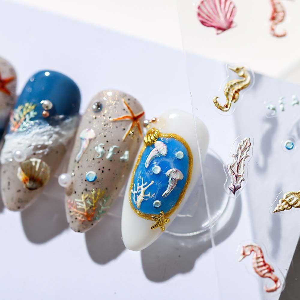 Miếng Dán Trang Trí Móng Tay 5D Phong Cách Nhật Bản Dễ Thương