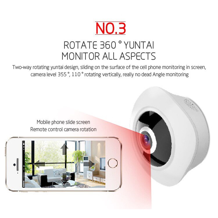 Camera An Ninh Evkvo - V380 Pro App Vr 360 Độ Fhd 1080p Wifi Không Dây Có Tầm Nhìn Ban Đêm