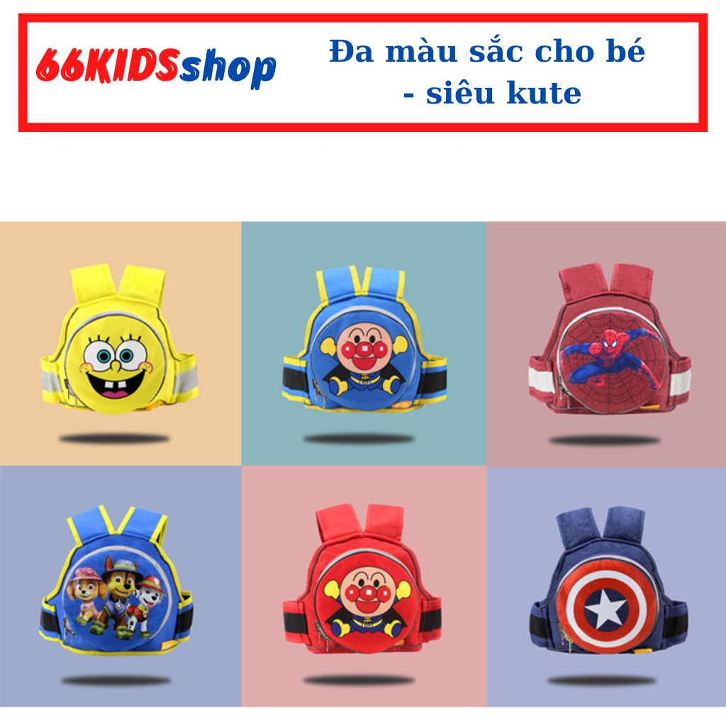 Đai đi xe máy cho bé 1-10 tuổi đai chống ngã cho bé kết hợp balo tiện dụng 66KIDS SHOP