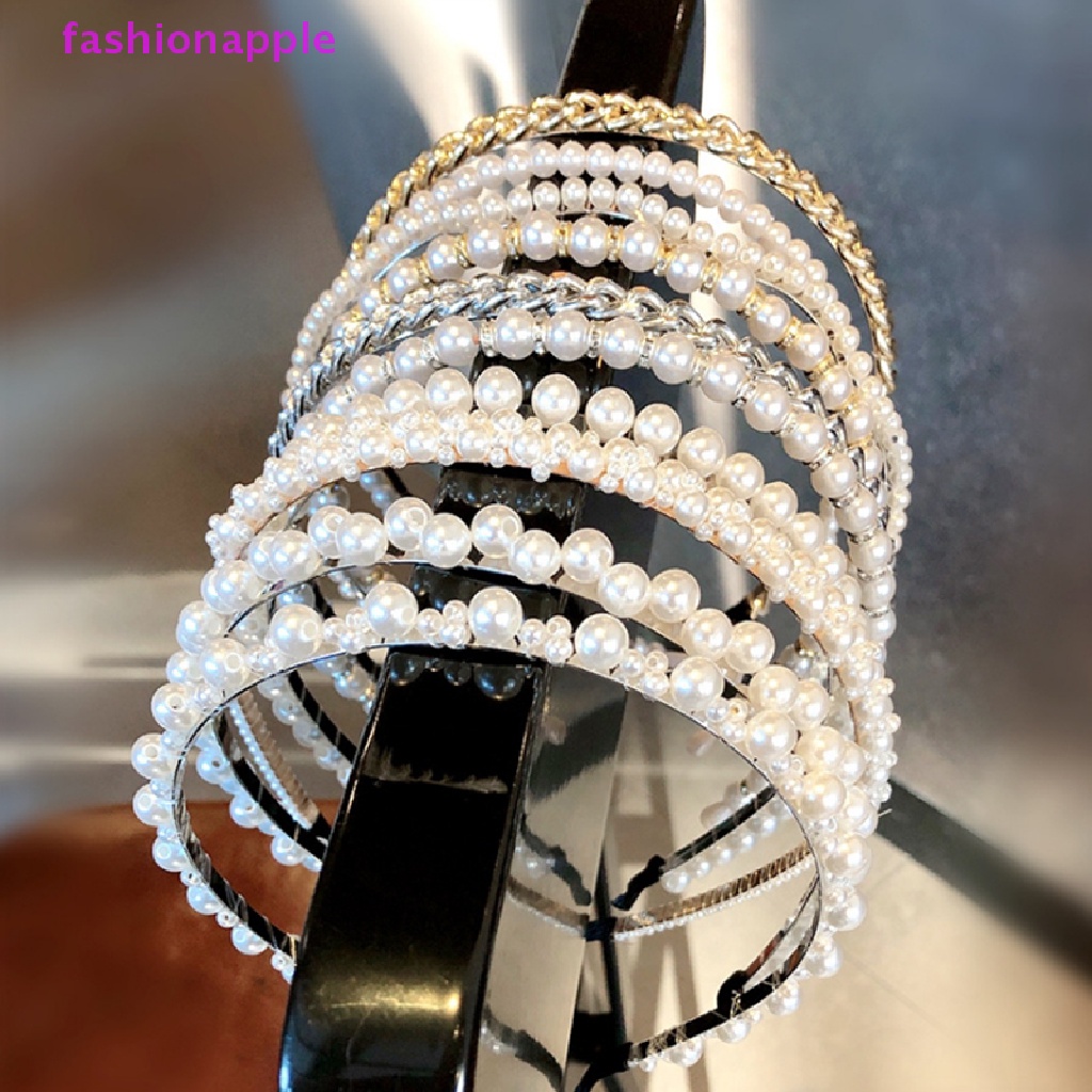 Băng Đô Cài Tóc Đính Hạt Ngọc Trai Đơn Giản Cho Nữ