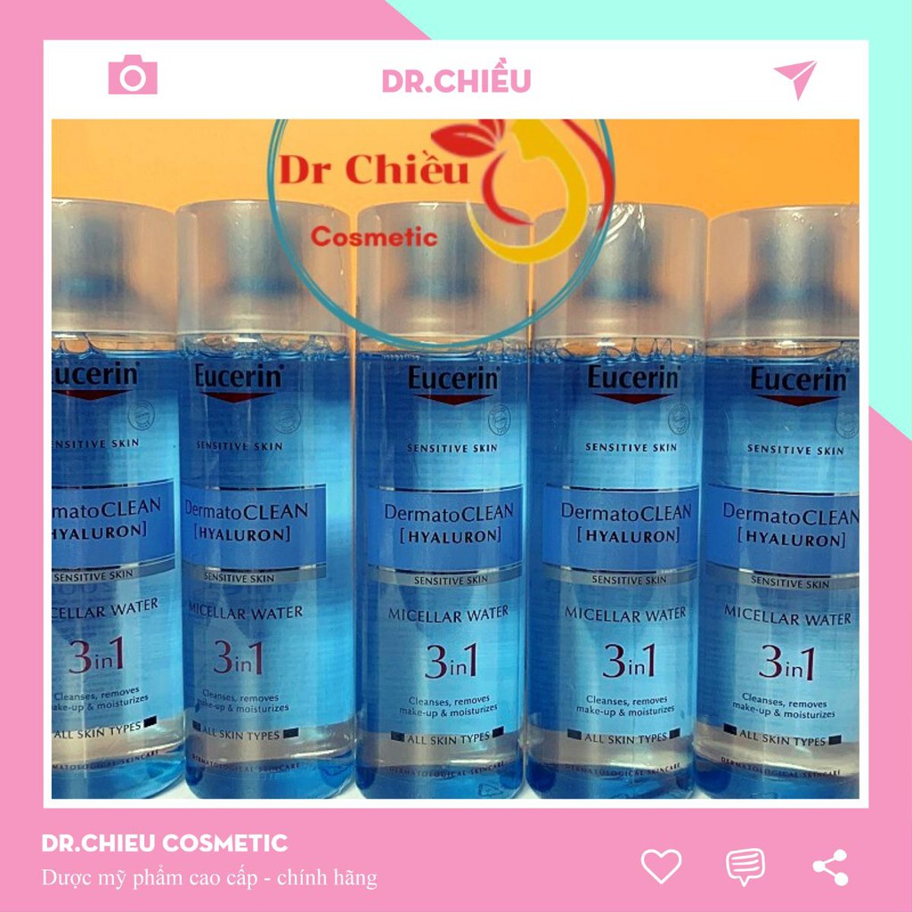 Tẩy Trang ⚜️CHÍNH HÃNG⚜️ Nước Tẩy Trang Eucerin 3 In 1 ⚜️ Eucerin DermatoClean Micellar Cleansing Fluid 200ml