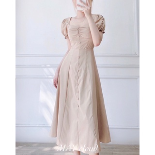 Đầm dài xoè nút