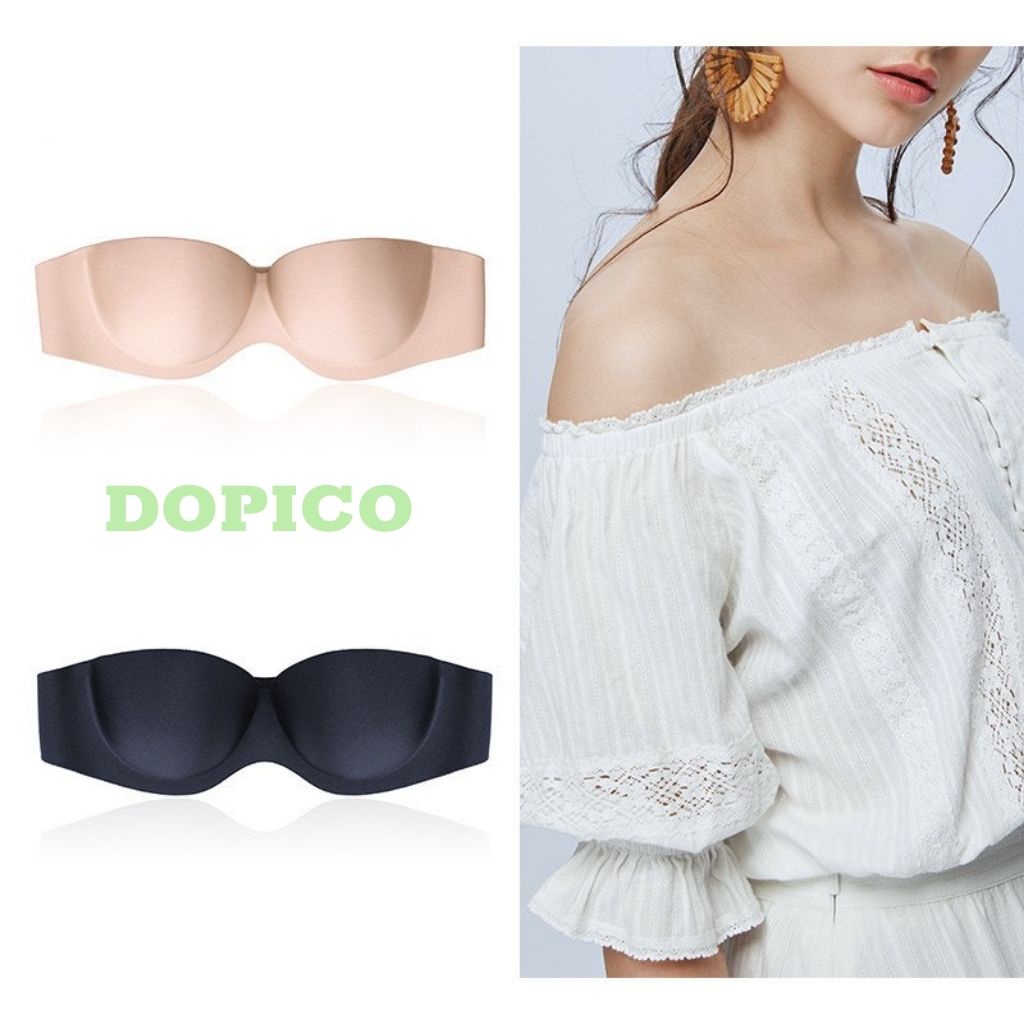 Áo ngực không dây nữ su nâng ngực , áo lót không dây kèm dây trong quây ngang mặc áo hở lưng DOPICO A218