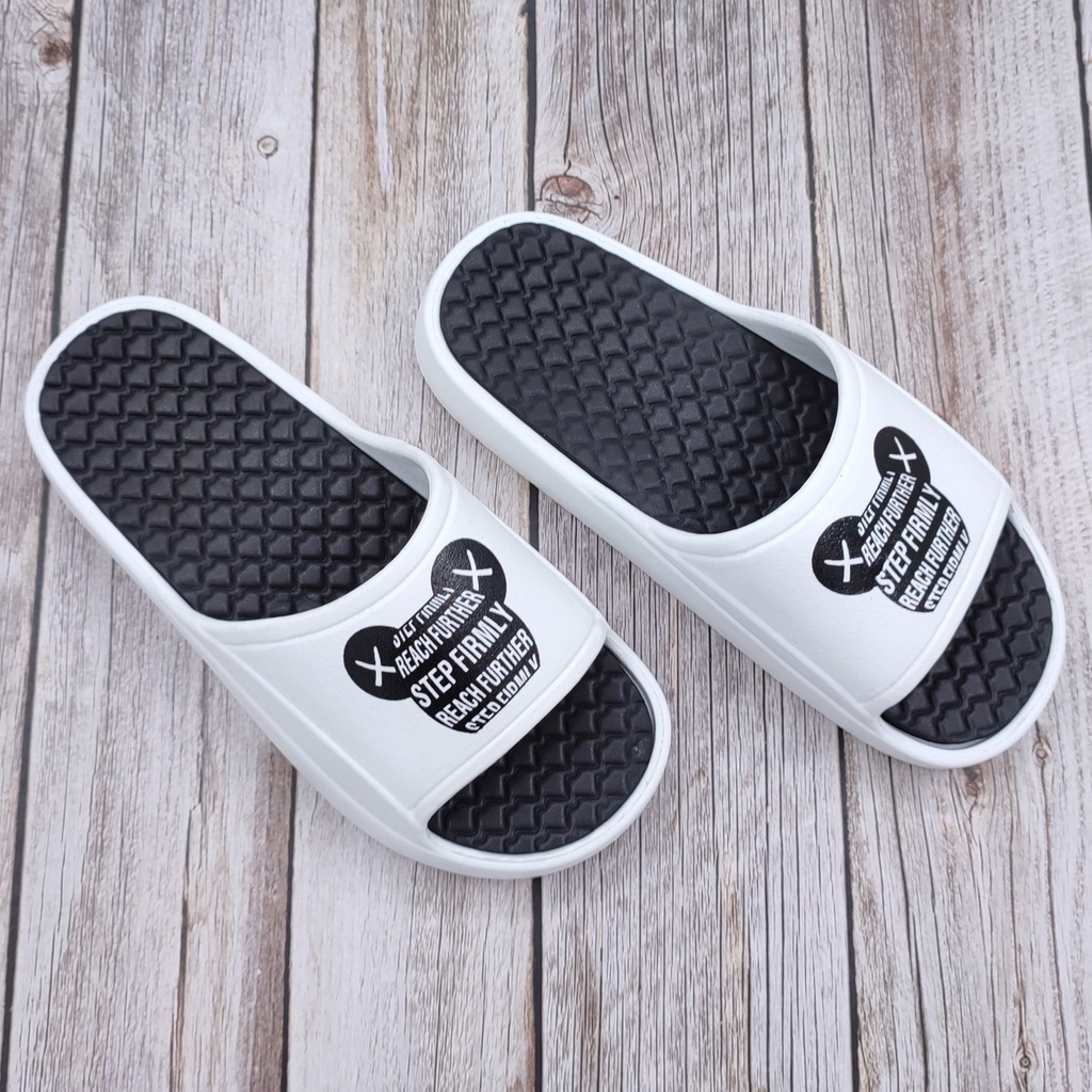 Dép bánh mì nam thời trang Bevis - quai ngang in hình đầu gấu hot siêu đẹp - đế đúc EVA siêu nhẹ êm chân BE209-2