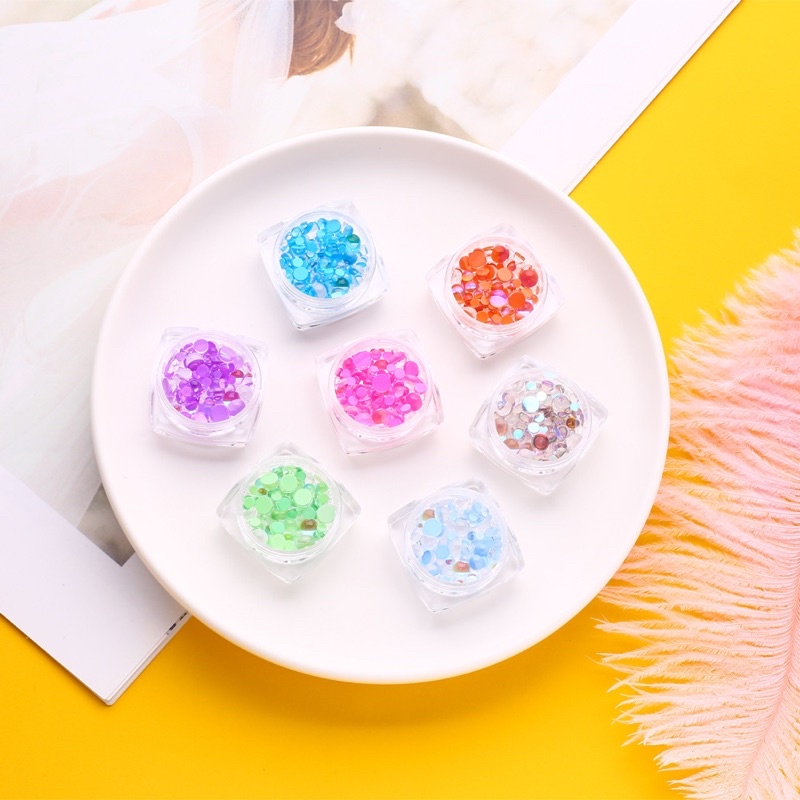 Hũ đá giọt sương mix đủ size nhiều màu ,trang trí nail / móng tay