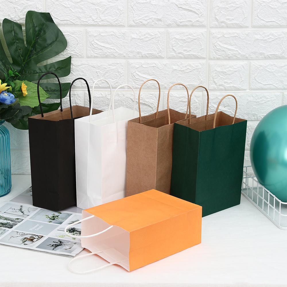 KUNHEV Set 5 Túi Giấy Đựng Quà Giáng Sinh Có Thể Tái Sử Dụng