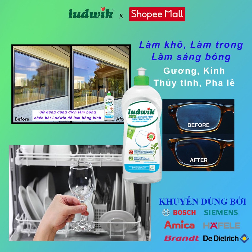 Viên Rửa Bát Ludwik All In One Hộp 50 Viên Loại Bỏ Vết Bẩn Triệt Để