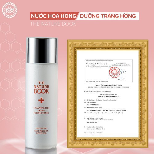 Nước hoa hồng dưỡng trắng hồng và tái tạo da Vita White Plus Renew Jinseng Toner 250ml