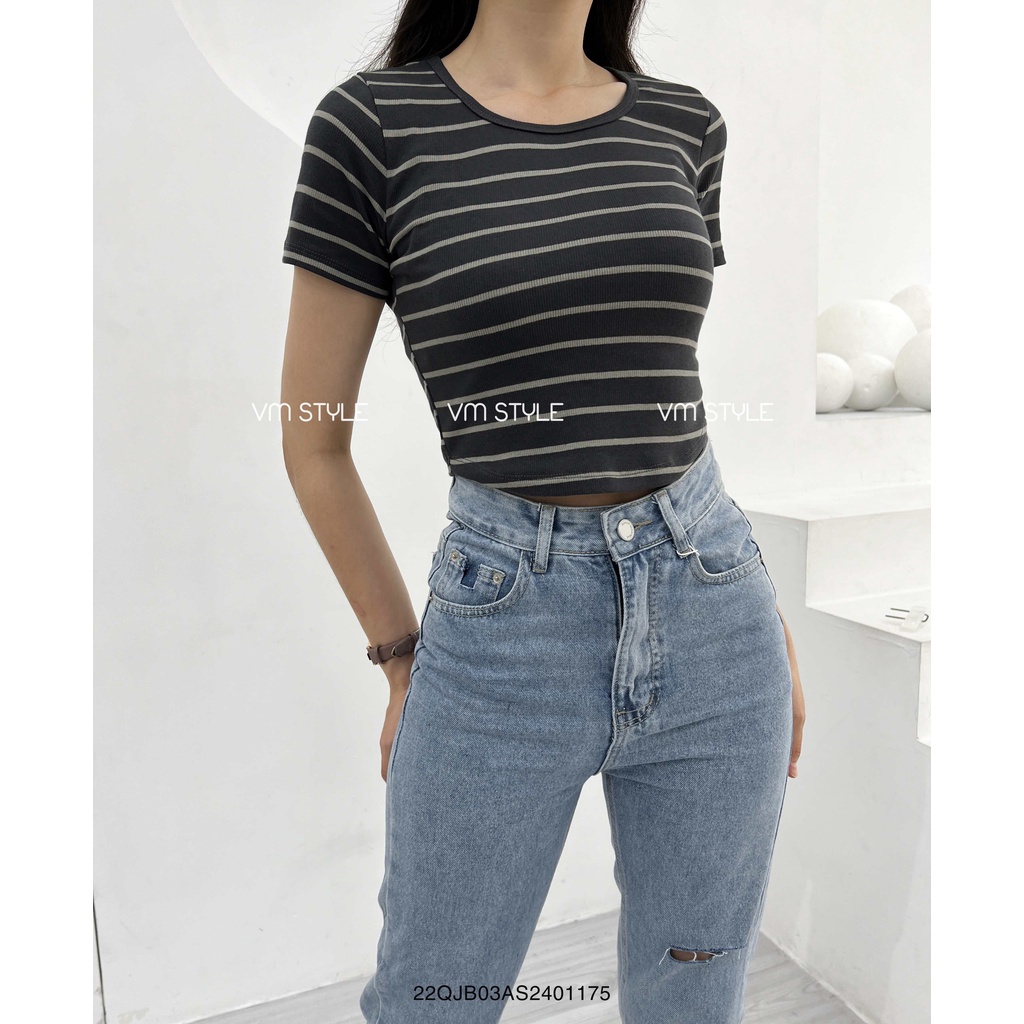Quần jean baggy nữ VMSTYLE cắt đùi lai thường  36 QJB00020