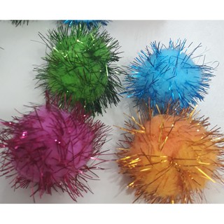 Gói 10-20-50 cái hạt pom pom size 30mm có kim tuyến