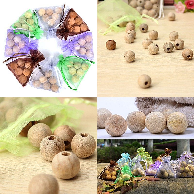 Set 6 bóng gỗ long não đuổi côn trùng tiện dụng cho tủ quần áo
