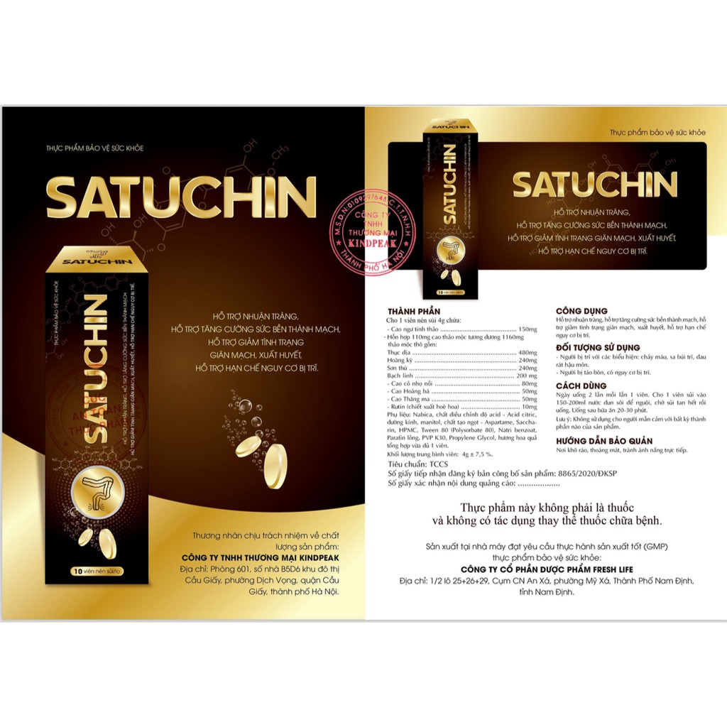 [Mã 66FMCGSALE hoàn 8% xu đơn 500K] Satuchin - Viên Sủi Tiêu Trĩ | BigBuy360 - bigbuy360.vn